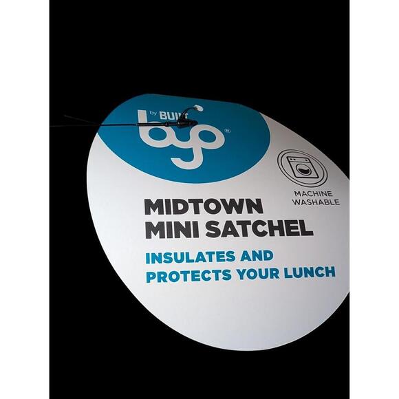 Built Mini Satchel Lunch Bag Size Mini Purple Pink Polka Dot Insulated Portable - Picture 2 of 4